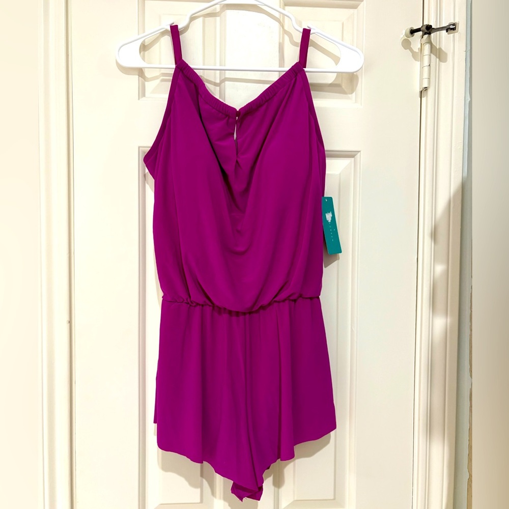 Aqua Green NWT Women's Swim Romper with Adjustable Straps size M